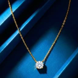 22ct Single Solitaire Pendant Gold Chain