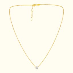 22ct Single Solitaire Pendant Gold Chain