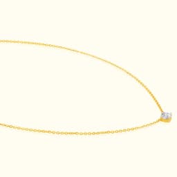 22ct Single Solitaire Pendant Gold Chain