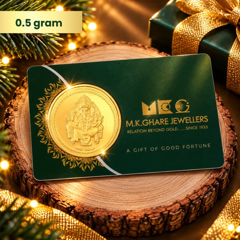 0.5 Gram 24KT (999) Lord Ganesh Pure Gold Coin   