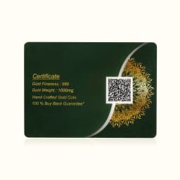 1 Gram 24KT (999) Victoria Pure Gold Gift Coin
