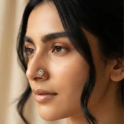 Modern Silver Press Nose Pin