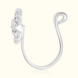 Modern Silver Press Nose Pin