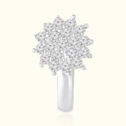 Silver Floral Press Nose Pin