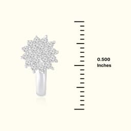 Silver Floral Press Nose Pin