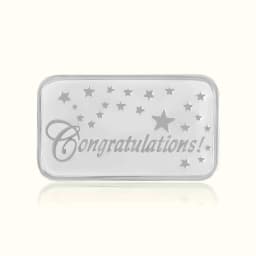 Congratulations Engraved 999 Silver Biscuit