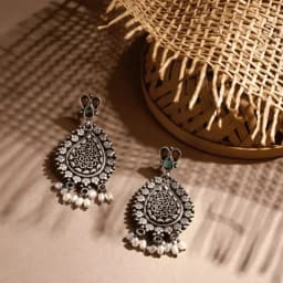 Moonlight Glow Oxidised Earrings