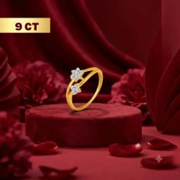 9CT Gold AD Diamond Flower Ring