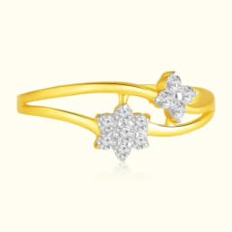 9CT Gold AD Diamond Flower Ring