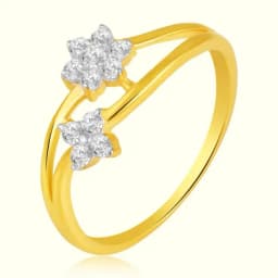 9CT Gold AD Diamond Flower Ring