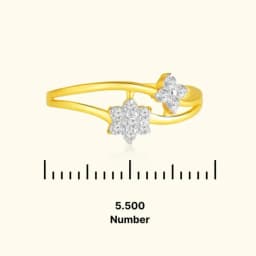 9CT Gold AD Diamond Flower Ring