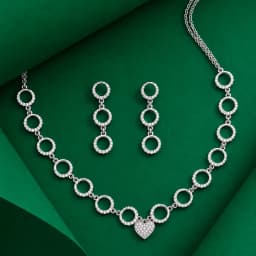 Heartline Silver Necklace Set
