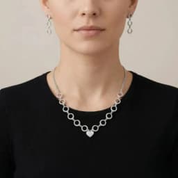 Heartline Silver Necklace Set