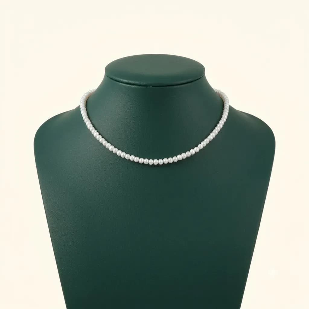 Elegant Pearl Bead Silver Chain