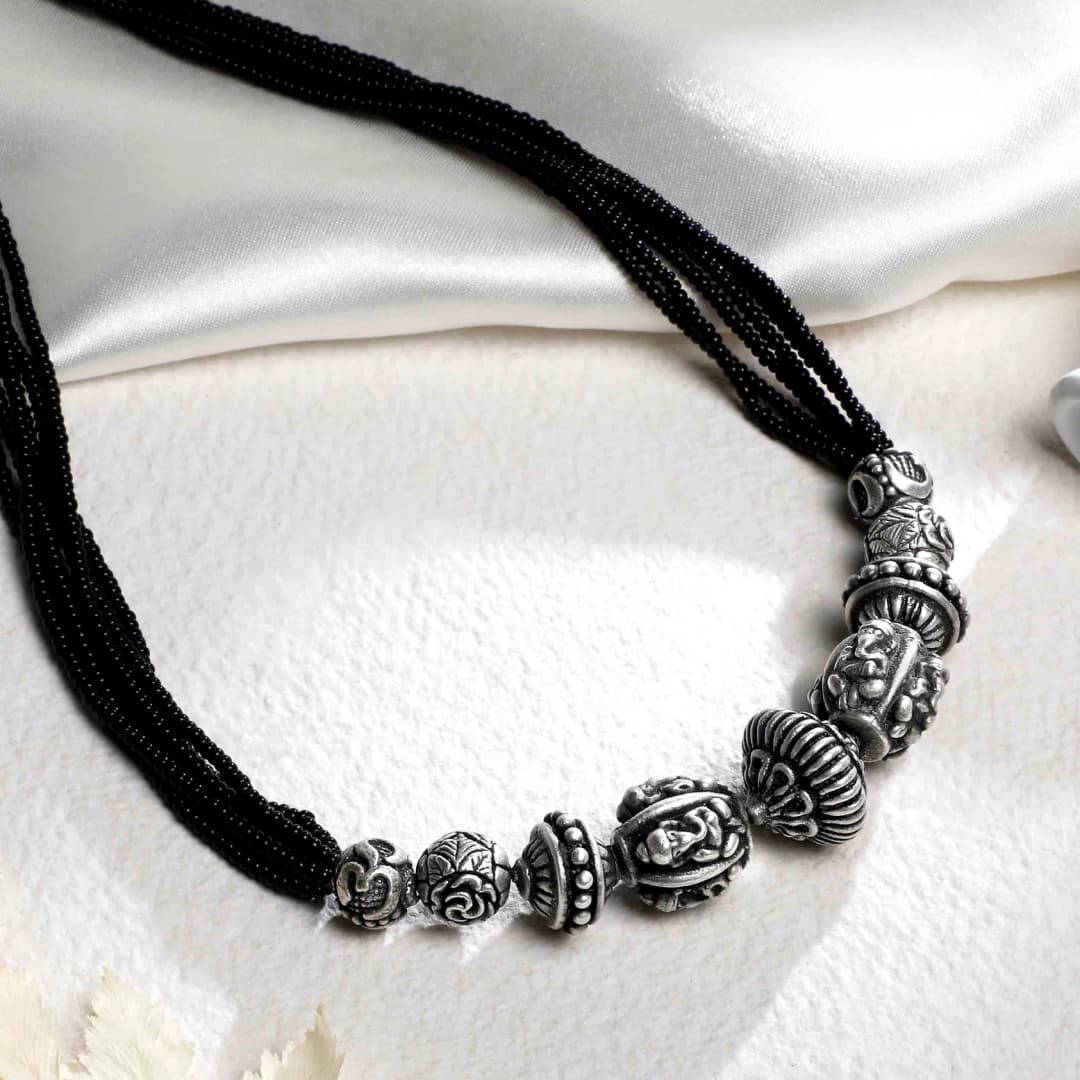 Elegant Silver Oxidised Mangalsutra