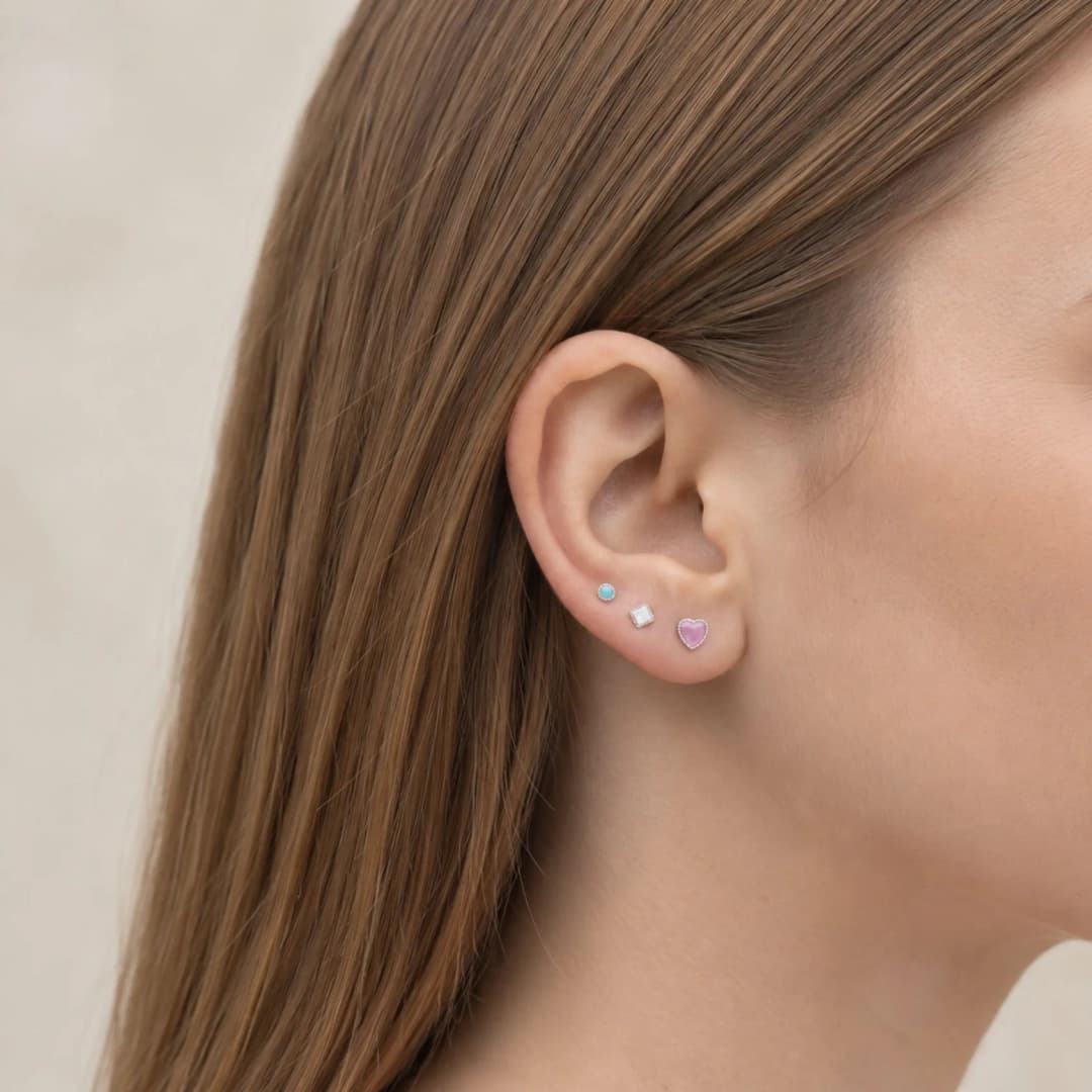 Sterling Silver Earrings Set of Three Pairs