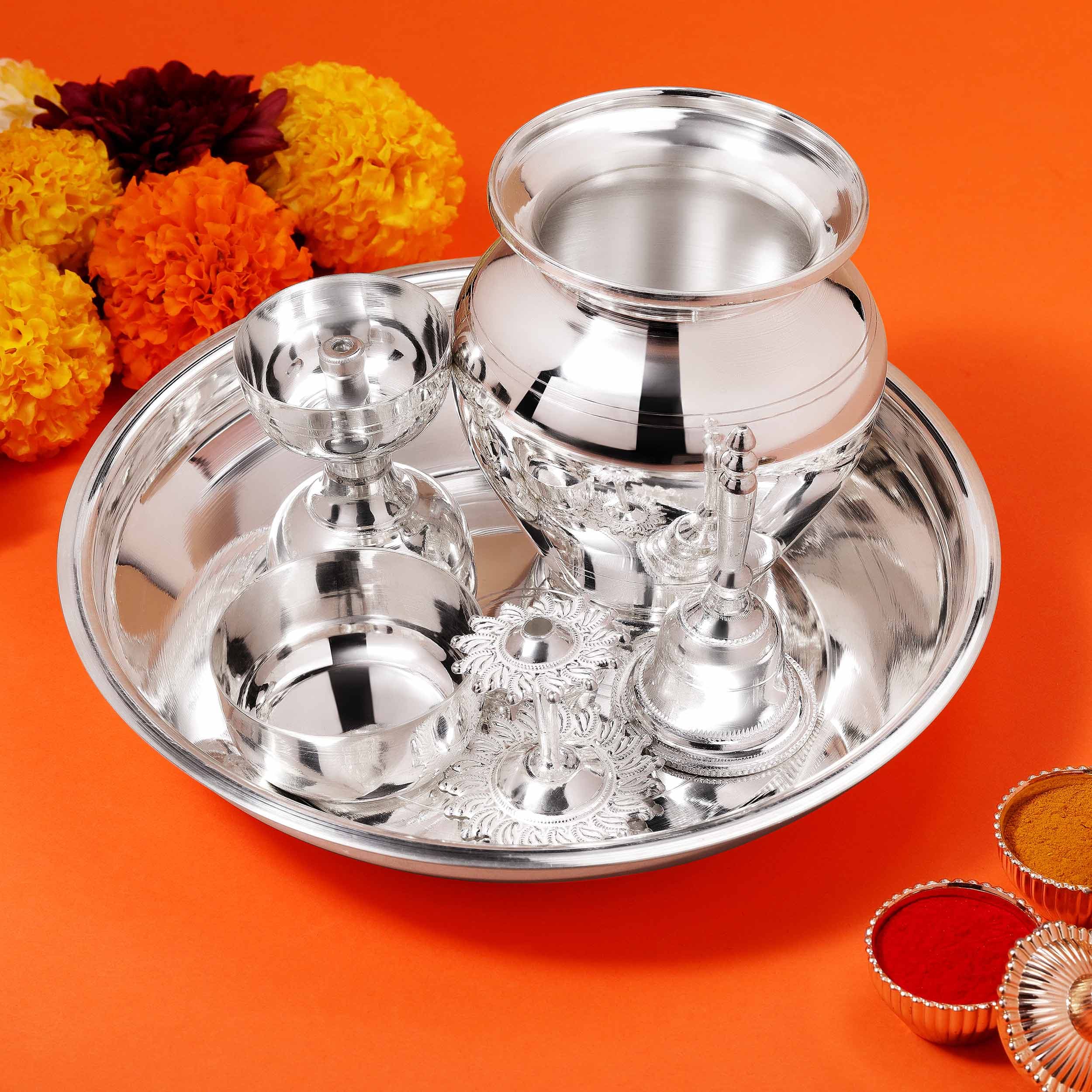 Everyday Silver Pooja Ritual Set