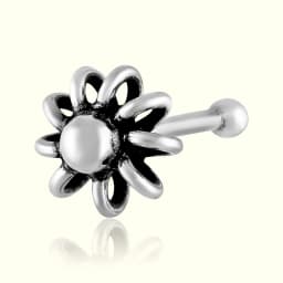 Flower Silver Nose Pin