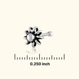 Flower Silver Nose Pin