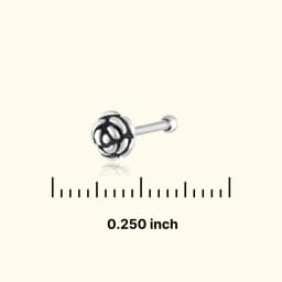 Rose Silver Nose Pin