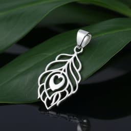 Krishna Feather Silver Locket