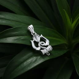 Nag Trishul Damru Silver Locket