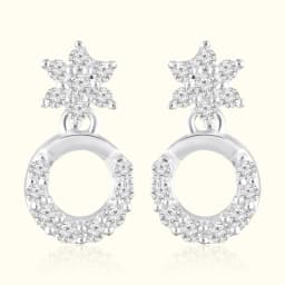 Star Halo Silver Earrings