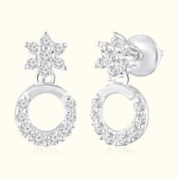 Star Halo Silver Earrings