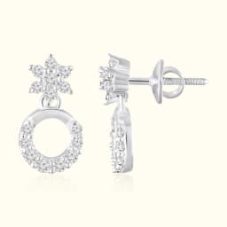 Star Halo Silver Earrings