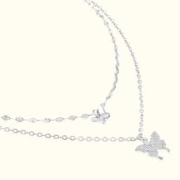 Silver Butterfly Layered Chain