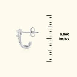 Sterling Silver CZ Heart Ear Climbers