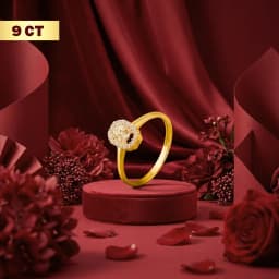 Elysian 9CT Gold Oval Halo AD Solitaire Ring