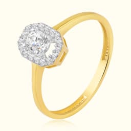 Elysian 9CT Gold Oval Halo AD Solitaire Ring
