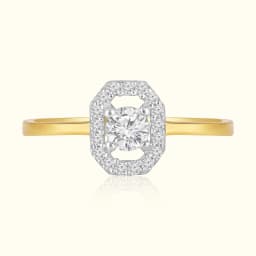Elysian 9CT Gold Oval Halo AD Solitaire Ring