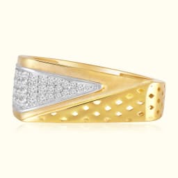 Vertex Mens 9CT Gold Wave Band