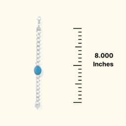 Classic Blue Stone Silver Link Bracelet