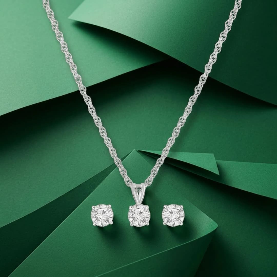 Soloire Silver Necklace Set