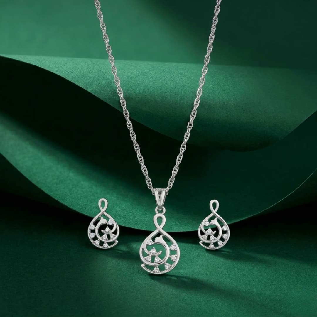 Serene Silver Necklace Set