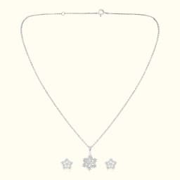 Icelia 92.5 Silver Necklace Set
