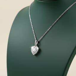 Silver Heart Stone Fancy Chain