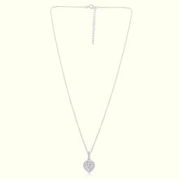 Silver Heart Stone Fancy Chain
