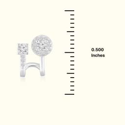 Silver Solitaire Floral Ear Climbers