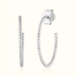 Silver Glitter Hoops