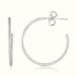 Silver Glitter Hoops