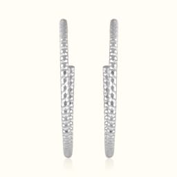 Silver Glitter Hoops