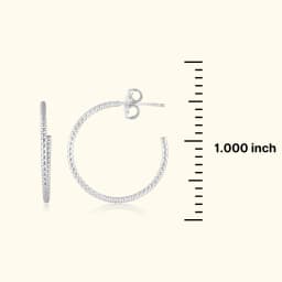 Silver Glitter Hoops
