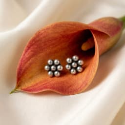 Silver Oxidised Flower Tops