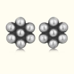 Silver Oxidised Flower Tops