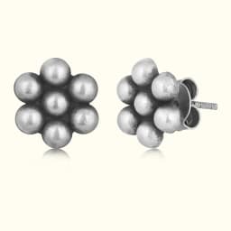 Silver Oxidised Flower Tops