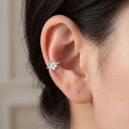 92.5 Sterling Silver Floral Ear Cuff